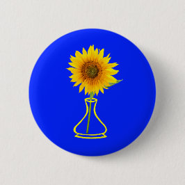 Chapa Redonda De 5 Cm Girasol Poder Girasol y Vase