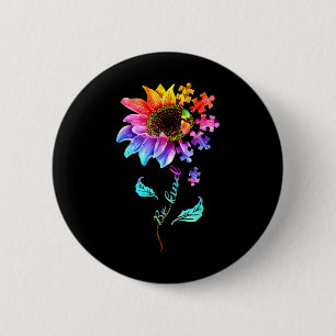 Chapa Redonda De 5 Cm Girasol Sea Kind Puzzle Piece Autism Awareness Mo