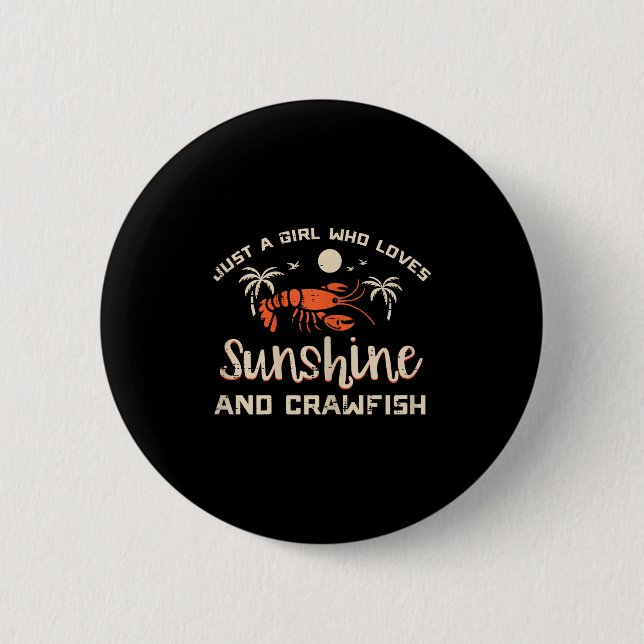 Chapa Redonda De 5 Cm Girl Who Loves Sunshine Crawfish Crayfish Girls Ki (Anverso)