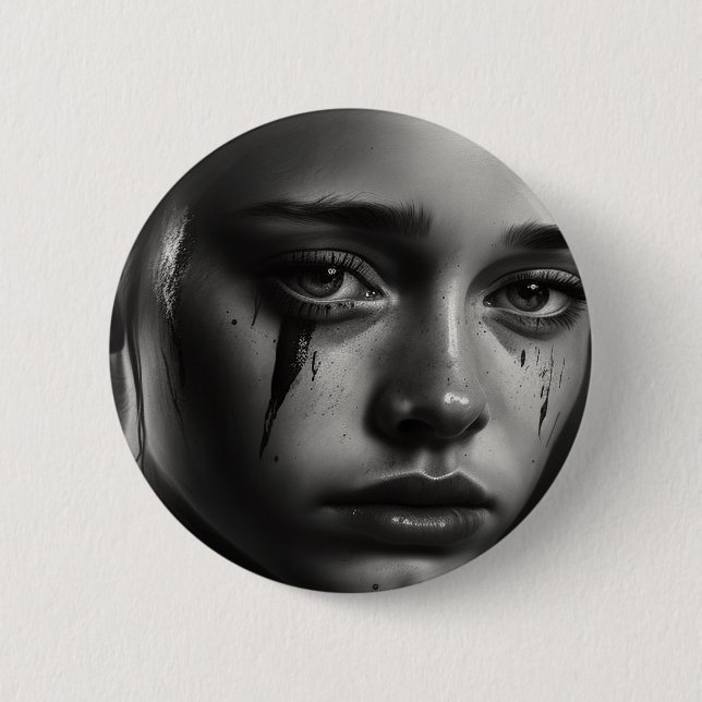 Chapa Redonda De 5 Cm Girl with tears (Anverso)
