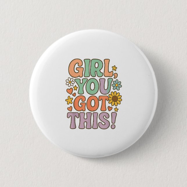 Chapa Redonda De 5 Cm Girl You Got This Test Day Wer Motivational Quote  (Anverso)