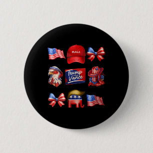 Chapa Redonda De 5 Cm Girly Coquette Trump Vance 2024 Trump Chica Republ