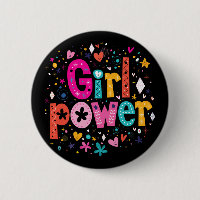 Girona Ecléctica Flower Girl Power Black Button