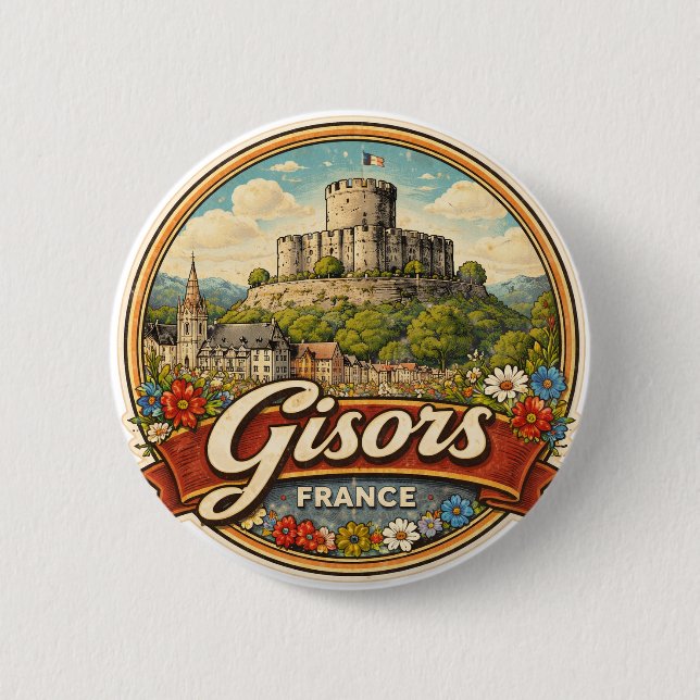 Chapa Redonda De 5 Cm Gisors Francia (Anverso)