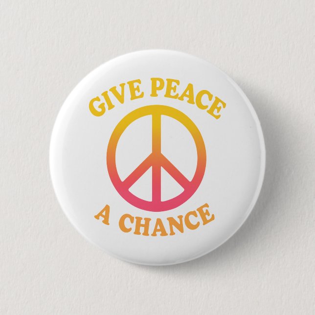 Chapa Redonda De 5 Cm 'Give Peace a Chance' Button (Anverso)