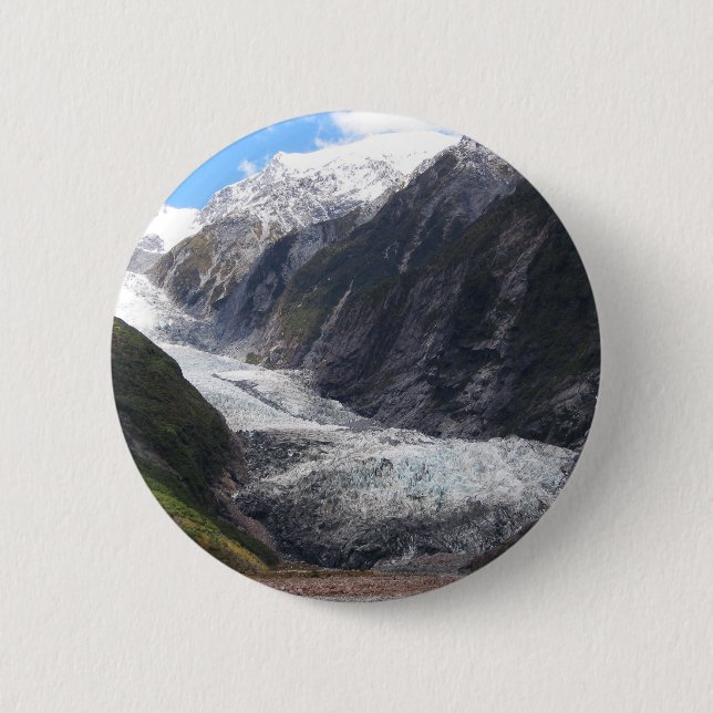 Chapa Redonda De 5 Cm Glaciar Franz Josef, Nueva Zelandia (Anverso)