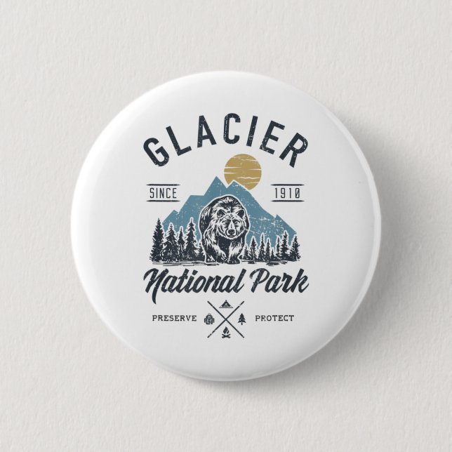 Chapa Redonda De 5 Cm Glacier National Park novlelty Road trip Montana T (Anverso)