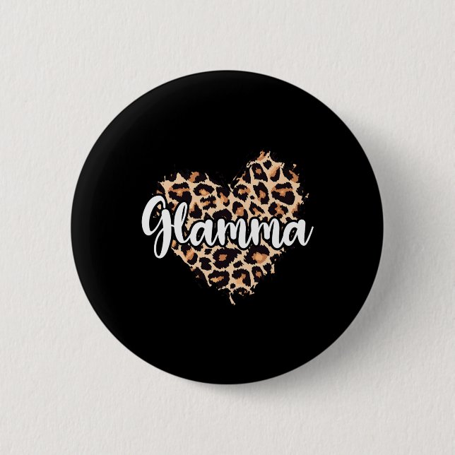 Chapa Redonda De 5 Cm Glamma Leopard (Anverso)
