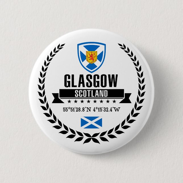 Chapa Redonda De 5 Cm Glasgow (Anverso)