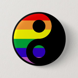 Chapa Redonda De 5 Cm GLBT YinYang