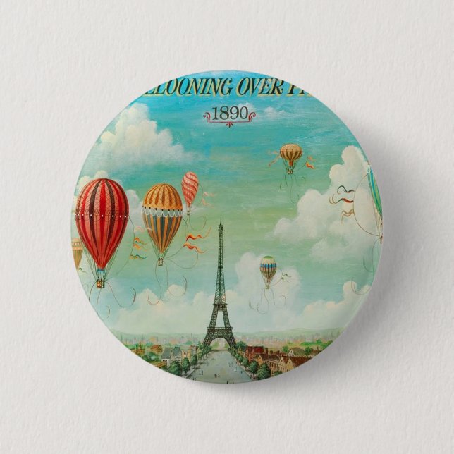 Chapa Redonda De 5 Cm Globalización sobre París (Anverso)