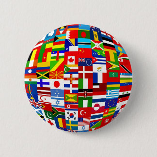 Chapa Redonda De 5 Cm Globo de la bandera