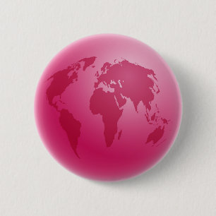 Chapa Redonda De 5 Cm Globo rosado