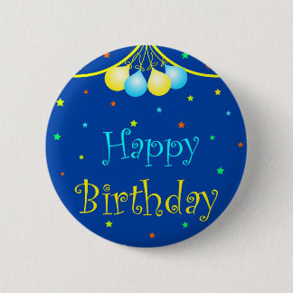 Chapa Redonda De 5 Cm Globos del cumpleaños