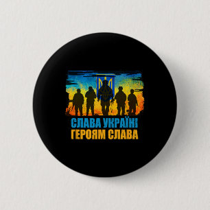 Chapa Redonda De 5 Cm Gloria a Ucrania Gloria a los héroes