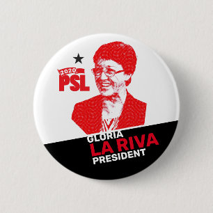 Chapa Redonda De 5 Cm Gloria La Riva para la presidencia 2020