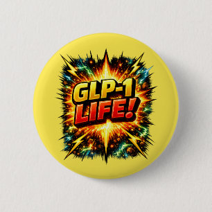 Chapa Redonda De 5 Cm GLP-1 VIDA! Arte Pop Cómic