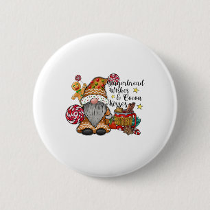 Chapa Redonda De 5 Cm Gnome Christma, Deseos De Pan De Gingerol Y Besos