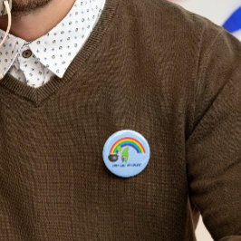 Chapa Redonda De 5 Cm Gnome de arcoiris de oro Día de Pin-Back