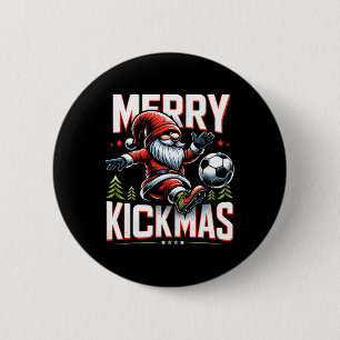 Chapa Redonda De 5 Cm Gnome de fútbol Merry Kickmas