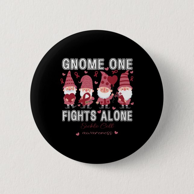 Chapa Redonda De 5 Cm Gnome de sensibilización sobre las células falcifo (Anverso)