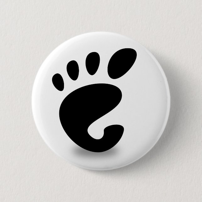 Chapa Redonda De 5 Cm Gnome logo (Anverso)