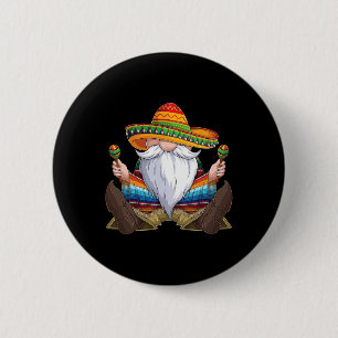 Chapa Redonda De 5 Cm Gnome mexicano Cinco De Mayo Serape Poncho Mujeres