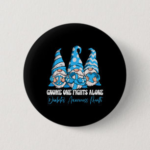 Chapa Redonda De 5 Cm Gnome One lucha solo contra la diabetes