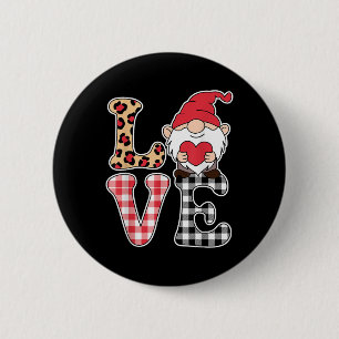 Chapa Redonda De 5 Cm Gnomes Día de San Valentín de amor Gnomes Cute Red