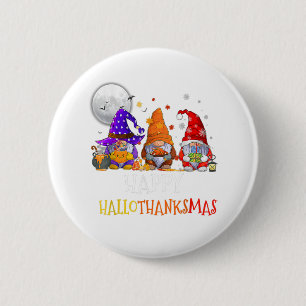 Chapa Redonda De 5 Cm Gnomes Happy Hallothanksmas Halloween Navidades
