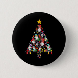 Chapa Redonda De 5 Cm Gnomis divertidos árboles de Navidad Gnomies Famil