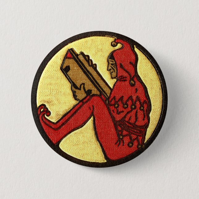 Chapa Redonda De 5 Cm Gnomo de la lectura (Anverso)