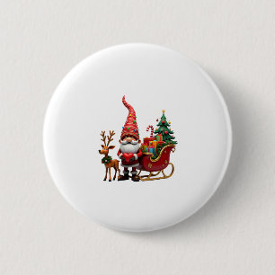 Chapa Redonda De 5 Cm Gnomos de luces de Navidad Santa Claus montando un