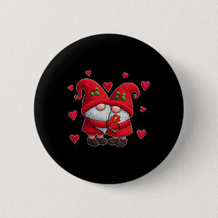 Chapa Redonda De 5 Cm Gnomos de Pareja San Valentín Corazones Disfraz Gn