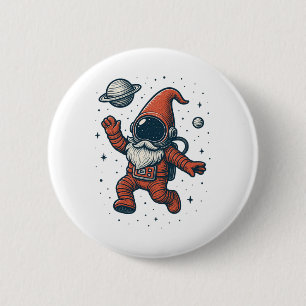 Chapa Redonda De 5 Cm Gnomos espaciales Navidad Astronauta Divertido Gal