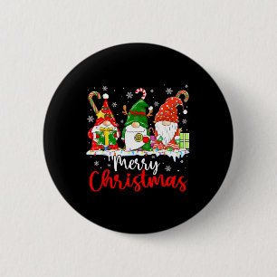 Chapa Redonda De 5 Cm Gnomos Feliz Navidad Luz Familia Gnomo
