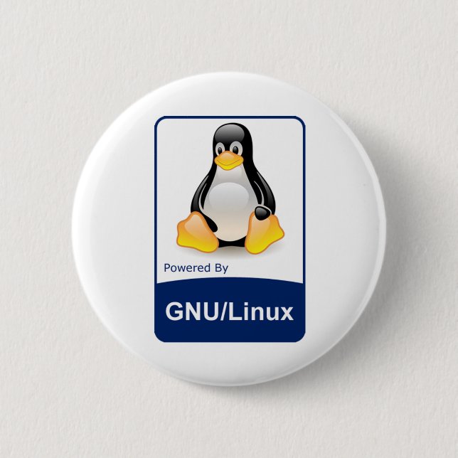Chapa Redonda De 5 Cm GNU/Linux (Anverso)