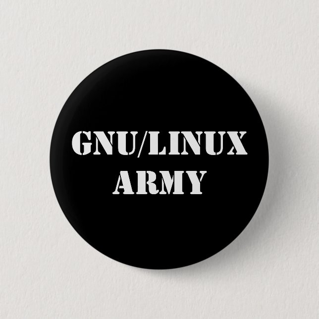 Chapa Redonda De 5 Cm GNU/Linux Army (Anverso)