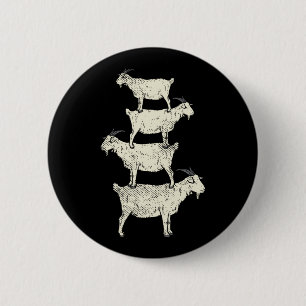 Chapa Redonda De 5 Cm Goat Retro