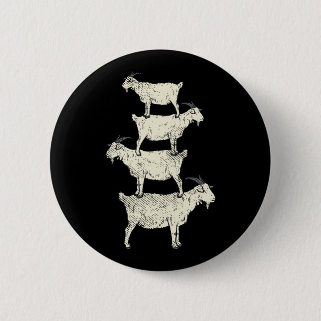 Chapa Redonda De 5 Cm Goat Retro (Anverso)