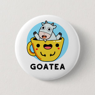 Chapa Redonda De 5 Cm Goatea Funny Goat Tea Pun