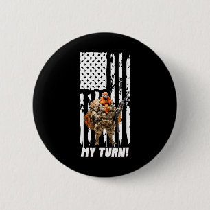 Chapa Redonda De 5 Cm Gobble Gobble My Turn Funny Usa Flag