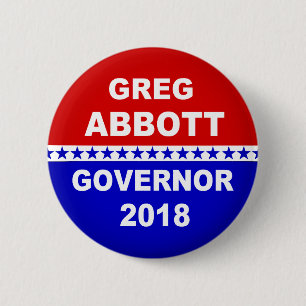 Chapa Redonda De 5 Cm Gobernador 2018 de Greg Abbott Tejas