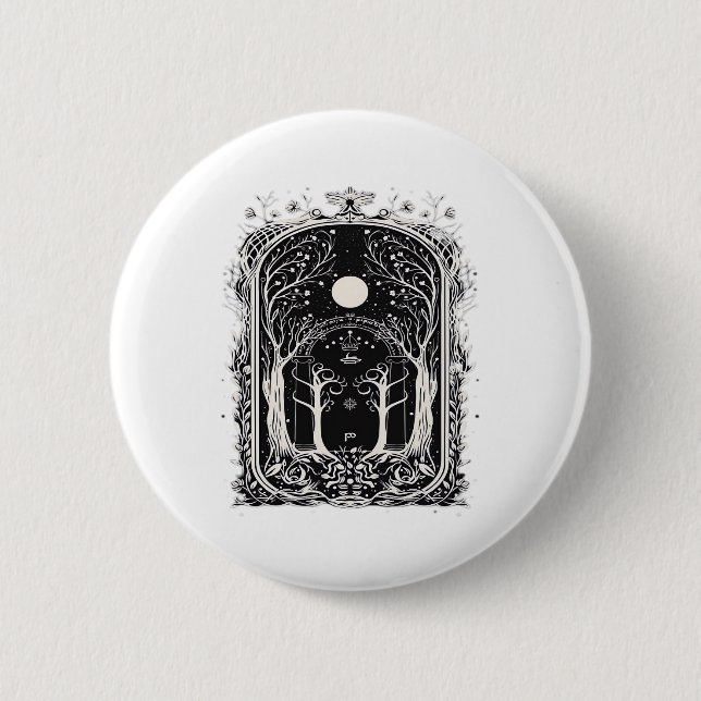 Chapa Redonda De 5 Cm Goblincore Fantasy Gate To  Classic (Anverso)