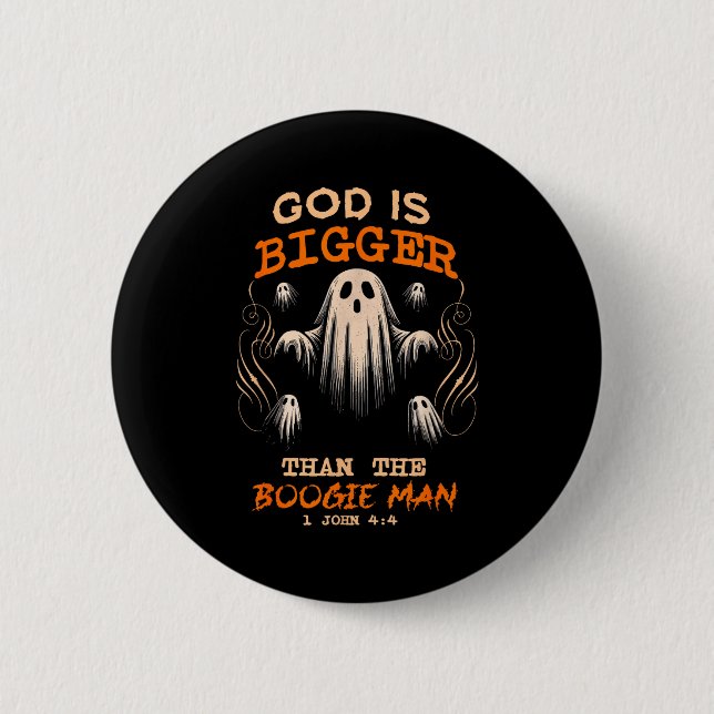 Chapa Redonda De 5 Cm God Is Bigger Soky Season Christian Funny Hallowee (Anverso)