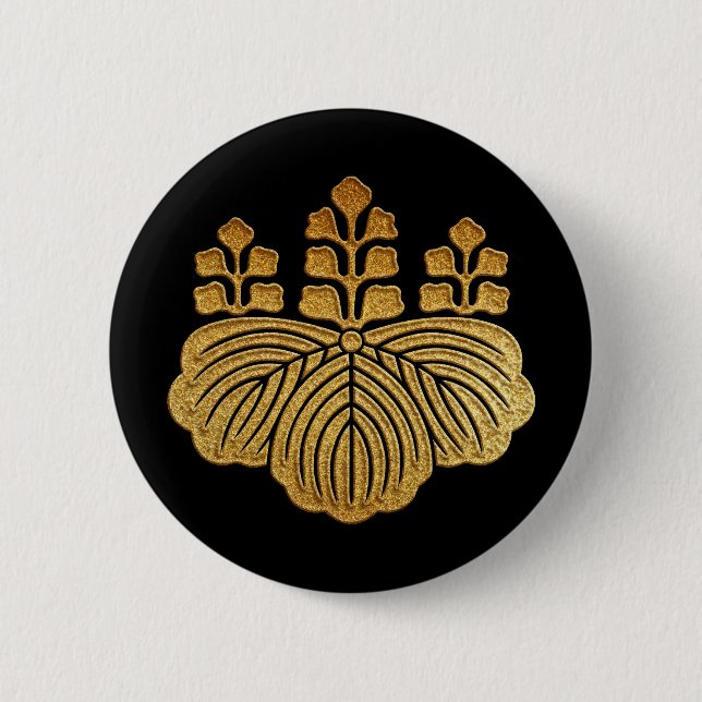 Chapa Redonda De 5 Cm Gold Goshichi Kiri Kamon (Anverso)