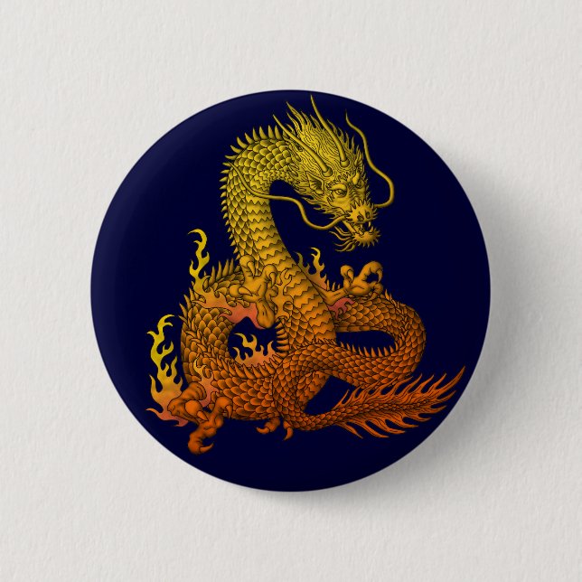 Chapa Redonda De 5 Cm Gold ryuu (Anverso)