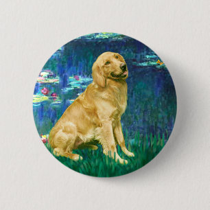 Chapa Redonda De 5 Cm Golden Retriever 1 - Lilies 5