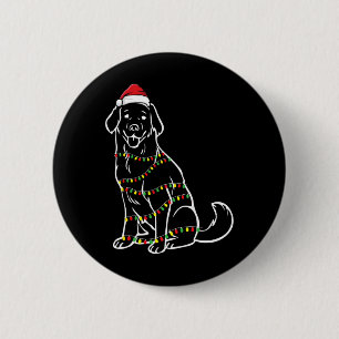 Chapa Redonda De 5 Cm Golden Retriever Christmas Tree Ilumina X-mas Cute