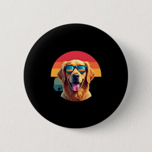 Chapa Redonda De 5 Cm Golden Retriever para niños Chicas gafas de sol Pe